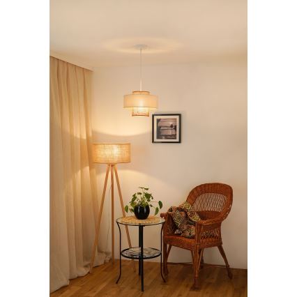 Brilagi - Luster na sajli DALLAS 1xE27/15W/230V pr. 30 cm smeđa/krem/bijela