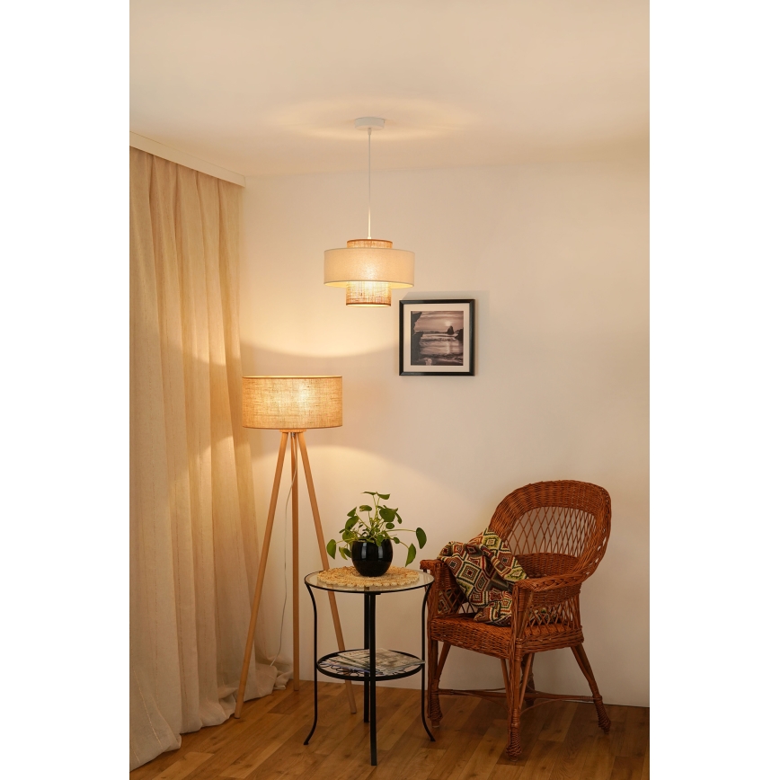 Brilagi - Luster na sajli DALLAS 1xE27/15W/230V pr. 30 cm smeđa/krem/bijela