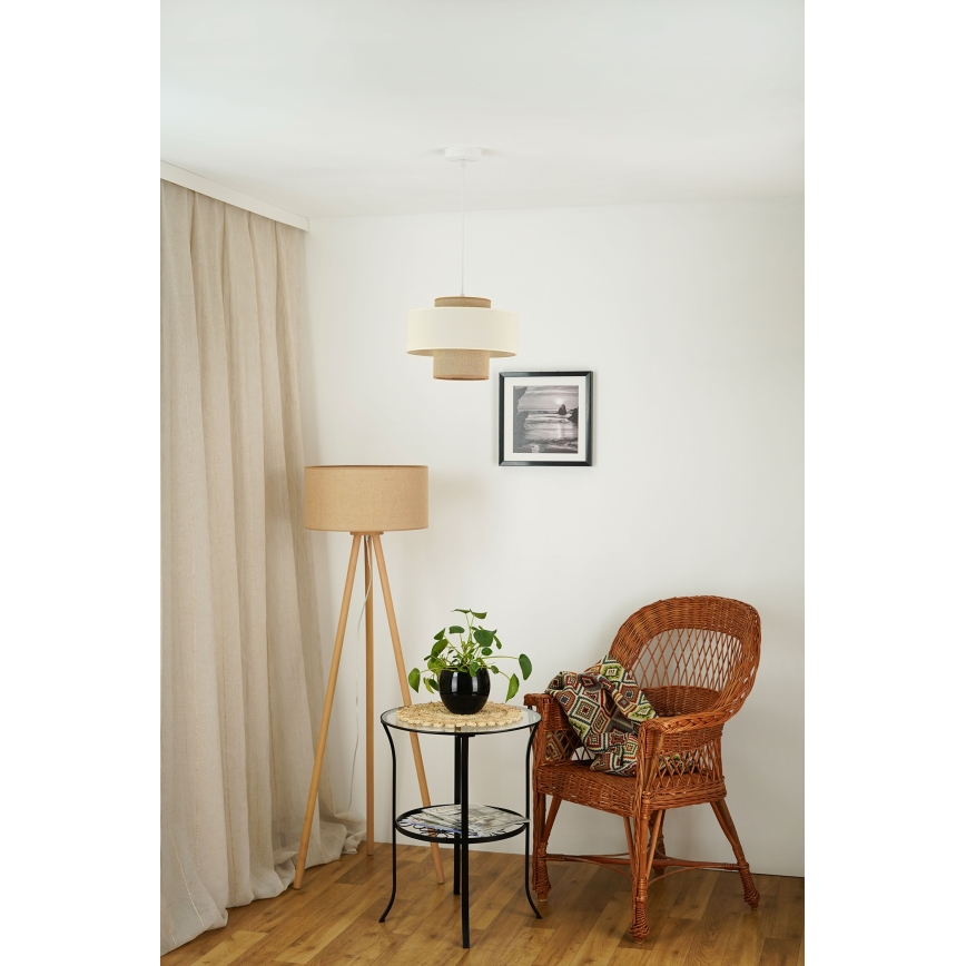 Brilagi - Luster na sajli DALLAS 1xE27/15W/230V pr. 30 cm smeđa/krem/bijela