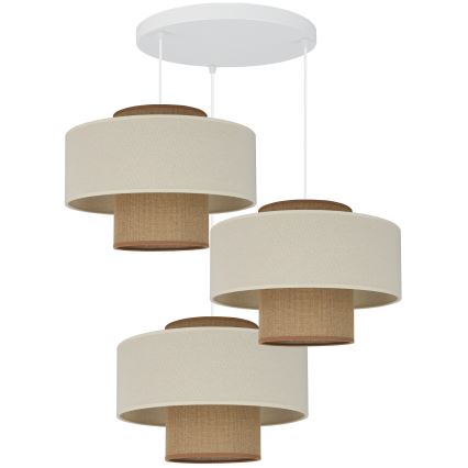 Brilagi - Luster na sajli DALLAS 3xE27/15W/230V smeđa/krem/bijela