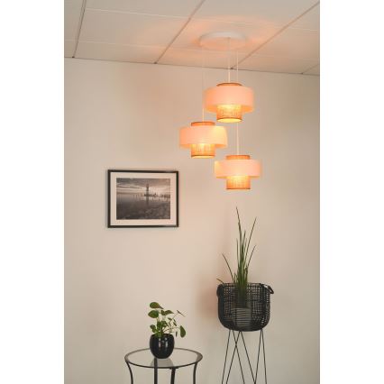 Brilagi - Luster na sajli DALLAS 3xE27/15W/230V smeđa/krem/bijela