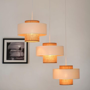 Brilagi - Luster na sajli DALLAS 3xE27/15W/230V smeđa/krem/bijela