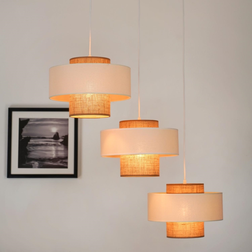 Brilagi - Luster na sajli DALLAS 3xE27/15W/230V smeđa/krem/bijela