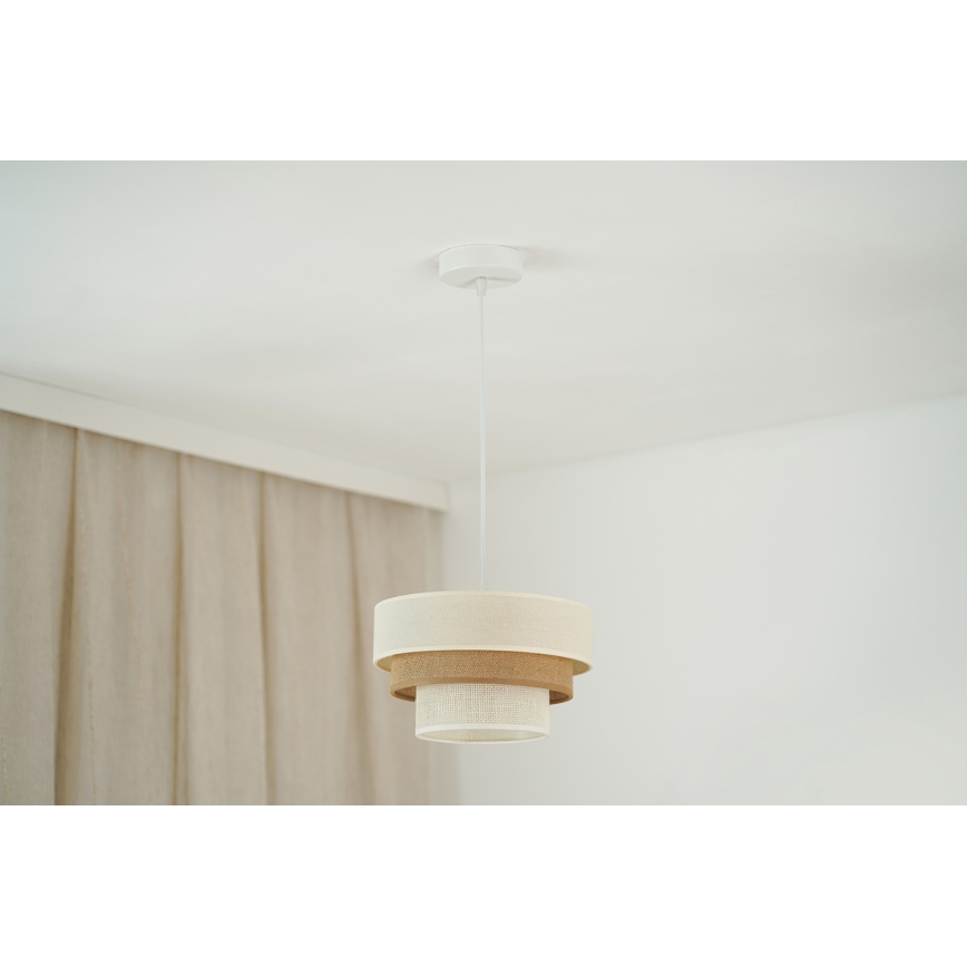 Brilagi - Luster na sajli DENVER LUNETA 1xE27/15W/230V pr. 25 cm bež/smeđa/krem