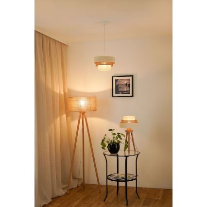 Brilagi - Luster na sajli DENVER LUNETA 1xE27/15W/230V pr. 25 cm bež/smeđa/krem