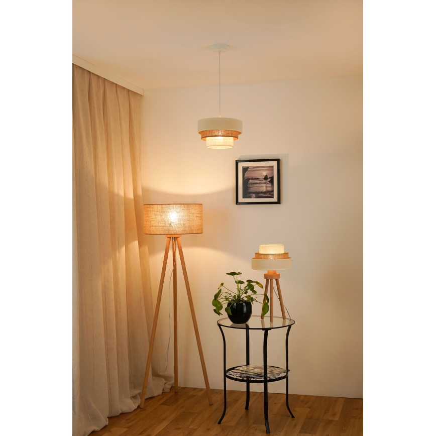 Brilagi - Luster na sajli DENVER LUNETA 1xE27/15W/230V pr. 25 cm bež/smeđa/krem