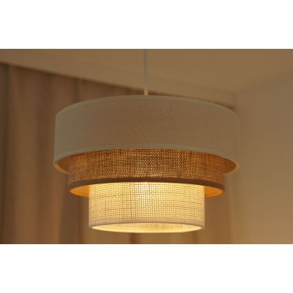 Brilagi - Luster na sajli DENVER LUNETA 1xE27/15W/230V pr. 25 cm bež/smeđa/krem