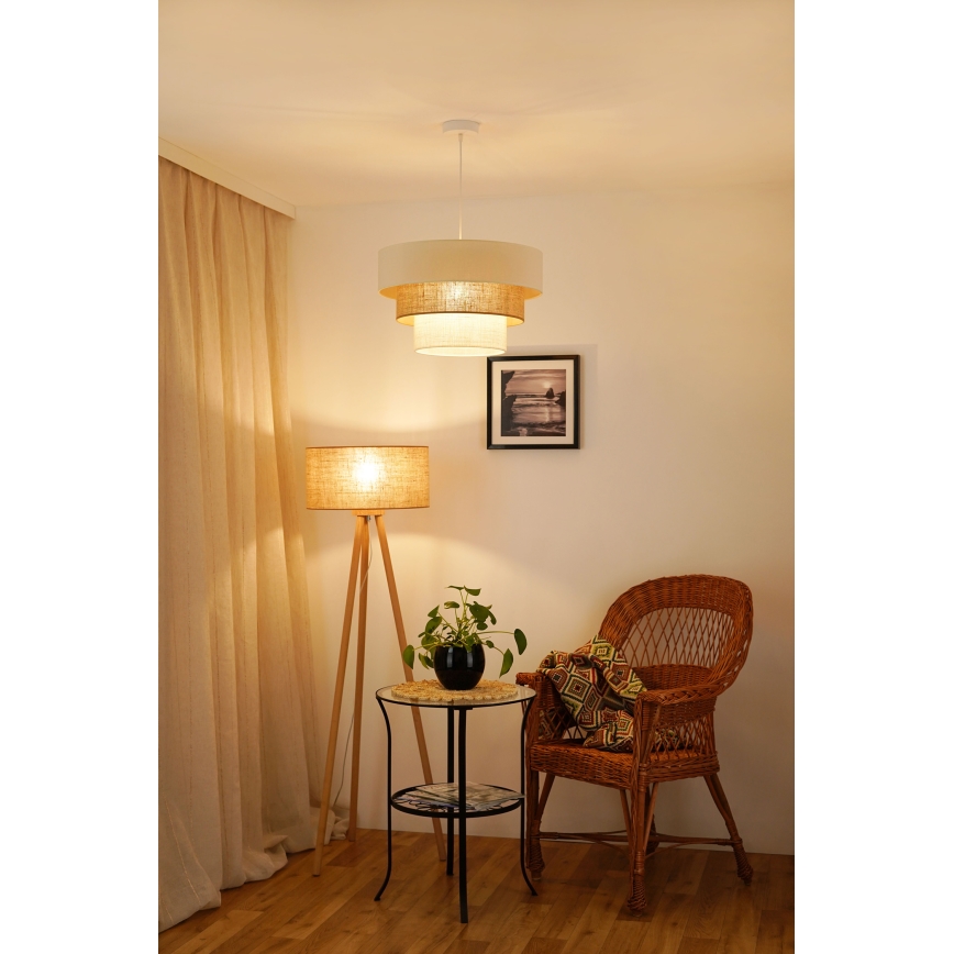 Brilagi - Luster na sajli DENVER LUNETA 1xE27/15W/230V pr. 45 cm bež/smeđa/krem