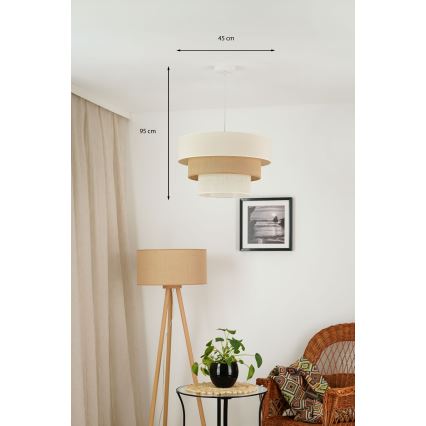 Brilagi - Luster na sajli DENVER LUNETA 1xE27/15W/230V pr. 45 cm bež/smeđa/krem