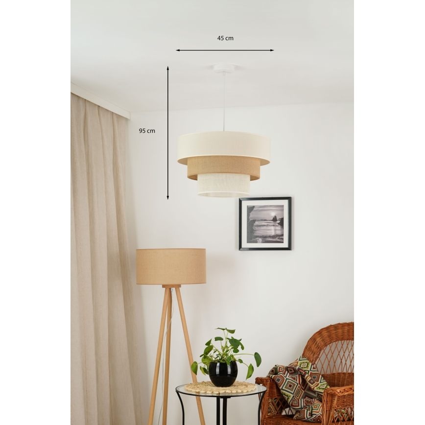 Brilagi - Luster na sajli DENVER LUNETA 1xE27/15W/230V pr. 45 cm bež/smeđa/krem