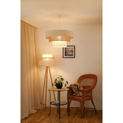 Brilagi - Luster na sajli DENVER LUNETA 1xE27/15W/230V pr. 60 cm bež/smeđa/krem