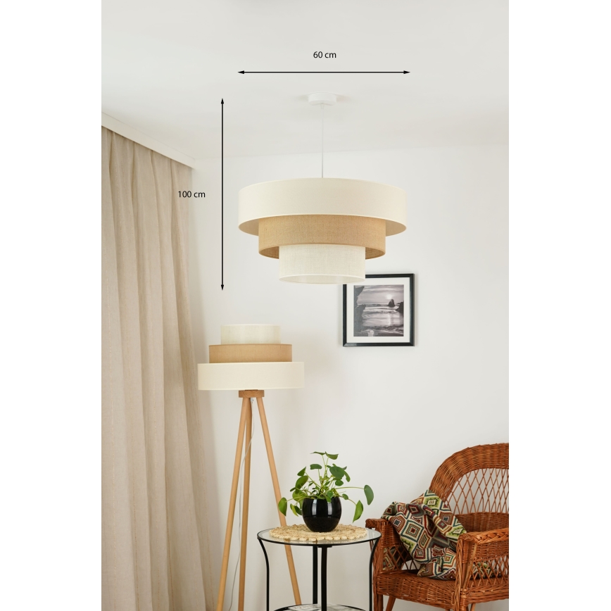 Brilagi - Luster na sajli DENVER LUNETA 1xE27/15W/230V pr. 60 cm bež/smeđa/krem