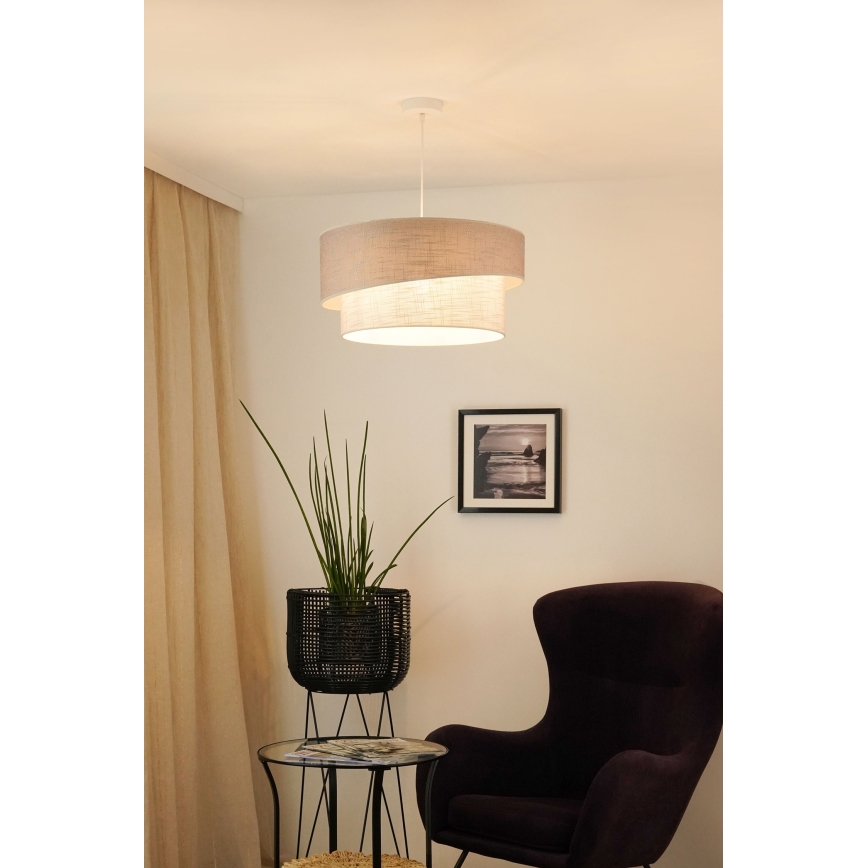 Brilagi - Luster na sajli DOVER SHINE 1xE27/15W/230V pr. 50 cm siva/krem