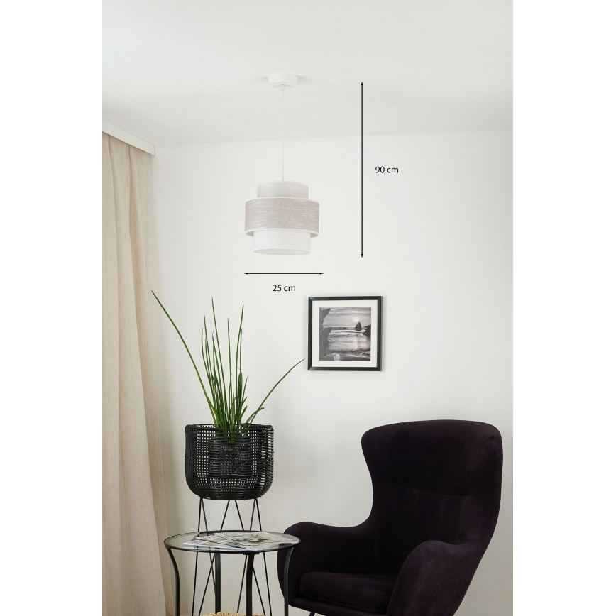 Brilagi - Luster na sajli DOVER SPACE 1xE27/15W/230V pr. 25 cm siva/krem
