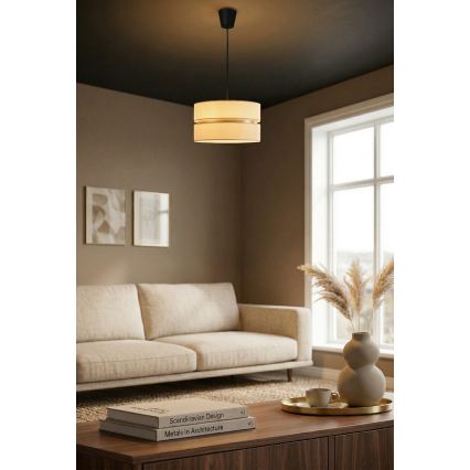 Brilagi - Luster na sajli DUO-DUO 1xE27/60W/230V Ø 40 cm krem/zlatna