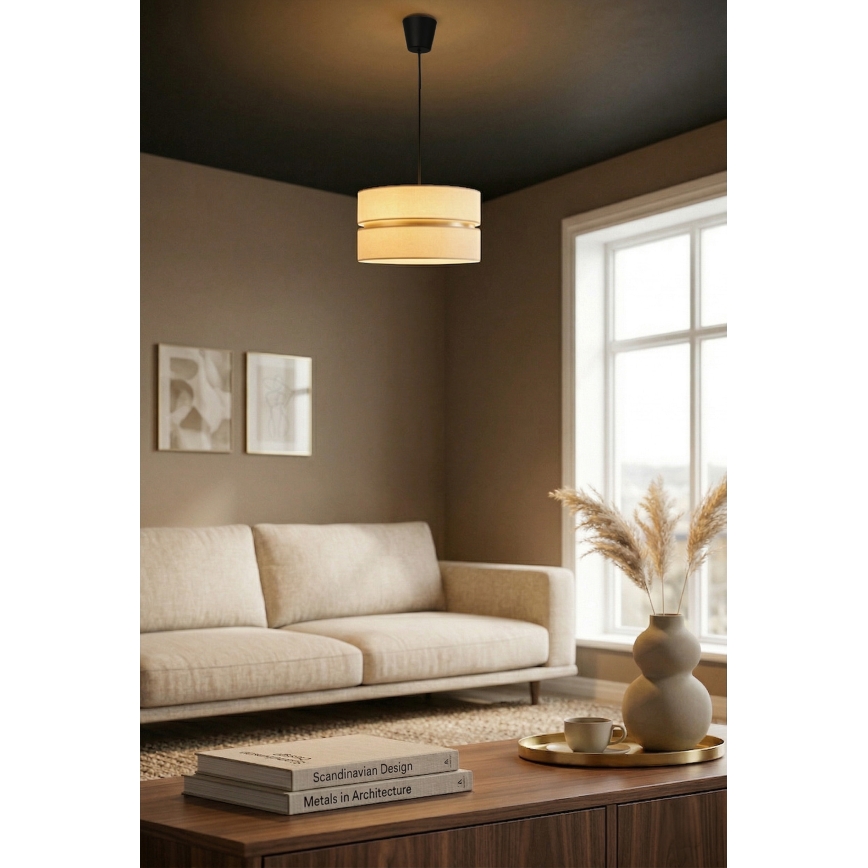 Brilagi - Luster na sajli DUO-DUO 1xE27/60W/230V Ø 40 cm krem/zlatna