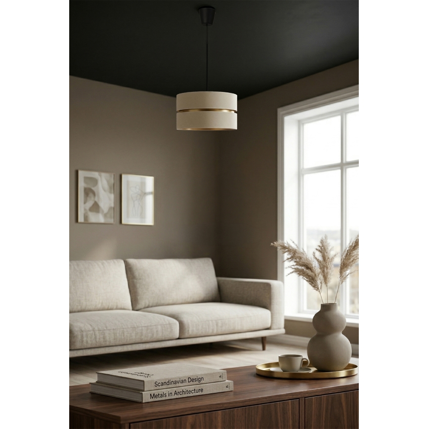 Brilagi - Luster na sajli DUO-DUO 1xE27/60W/230V Ø 40 cm krem/zlatna