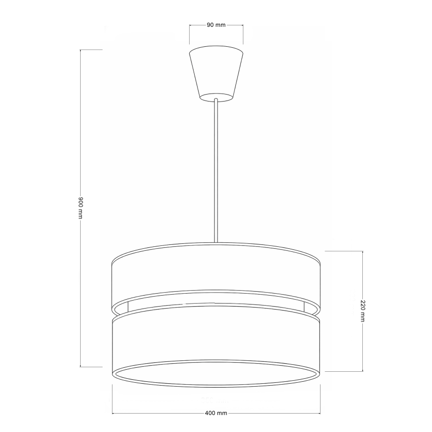 Brilagi - Luster na sajli DUO-DUO 1xE27/60W/230V Ø 40 cm krem/zlatna