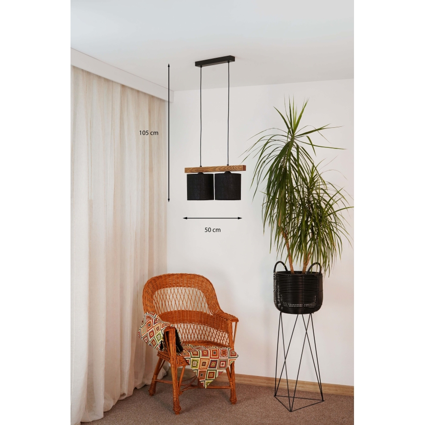 Brilagi - Luster na sajli FOREST 2xE27/15W/230V bor/crna