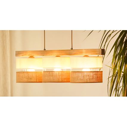 Brilagi - Luster na sajli FOREST 3xE27/15W/230V bor/bež/krem