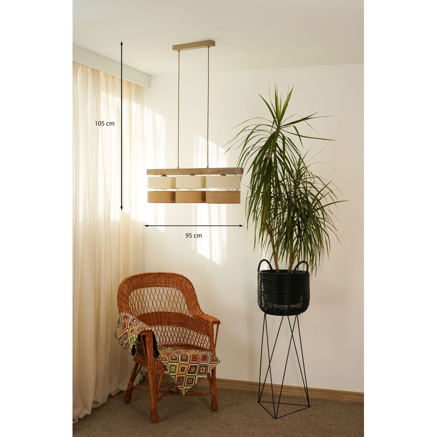 Brilagi - Luster na sajli FOREST 3xE27/15W/230V bor/bež/krem