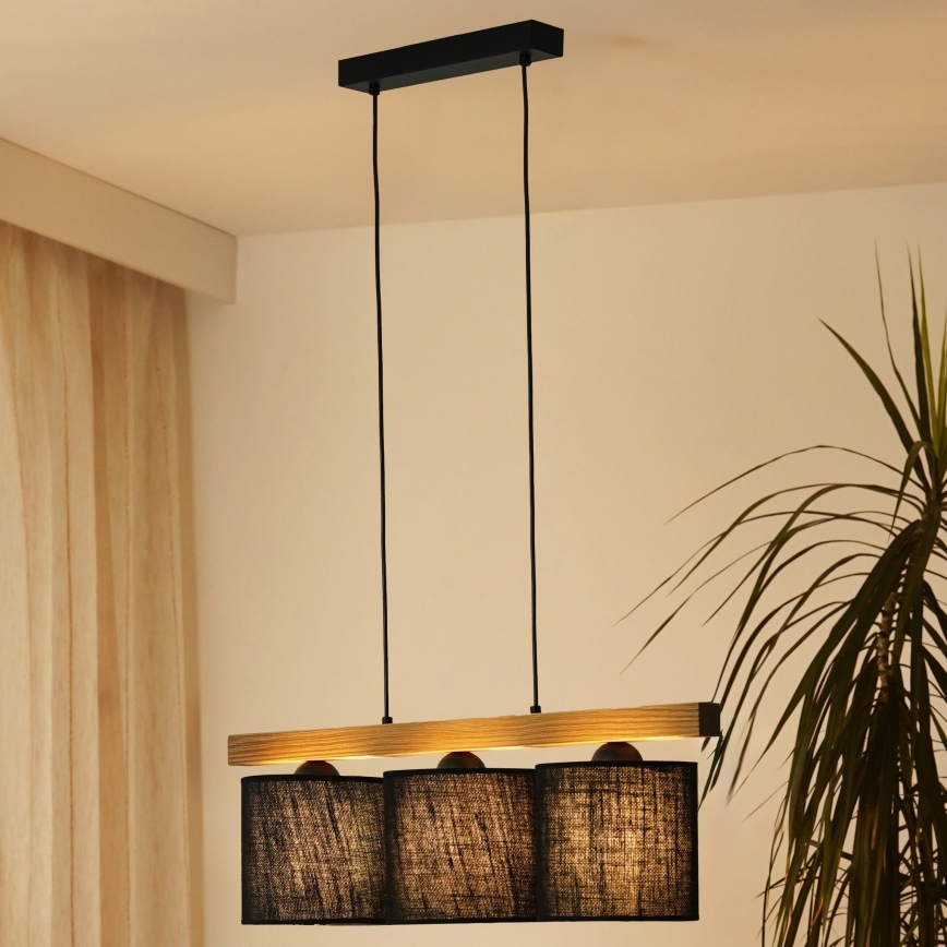 Brilagi - Luster na sajli FOREST 3xE27/15W/230V bor/crna