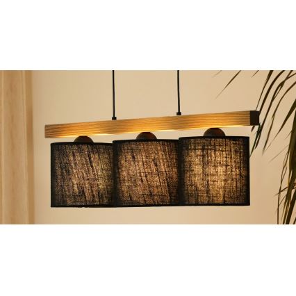 Brilagi - Luster na sajli FOREST 3xE27/15W/230V bor/crna