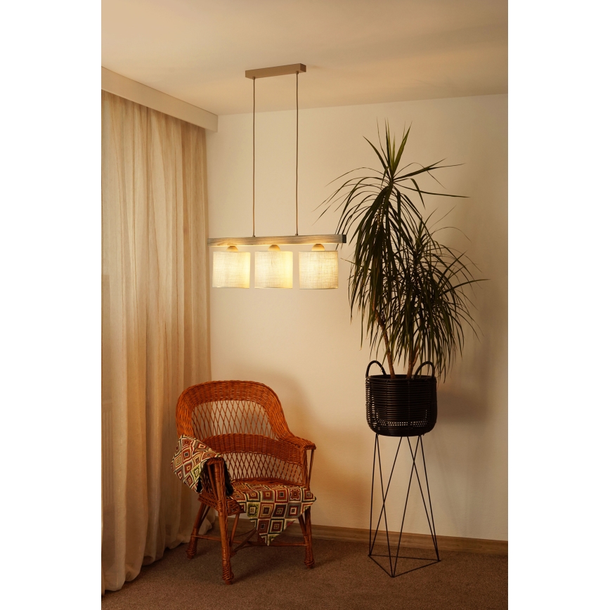 Brilagi - Luster na sajli FOREST 3xE27/15W/230V bor/smeđa/krem