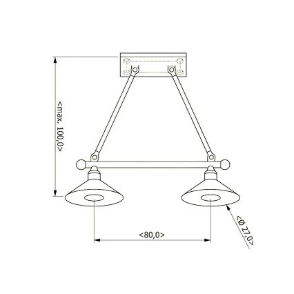 BRILAGI - Luster na sajli FORGE 2xE27/60W/230V smeđa