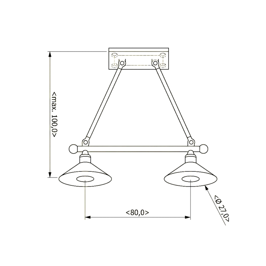 BRILAGI - Luster na sajli FORGE 2xE27/60W/230V smeđa
