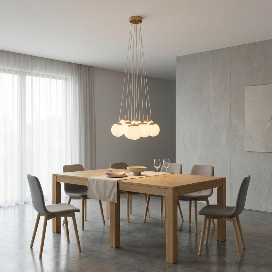 Brilagi - Luster na sajli GLOBE 10xE14/15W/230V bijela