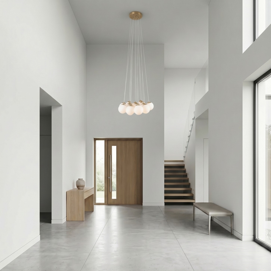 Brilagi - Luster na sajli GLOBE 15xE14/15W/230V bijela