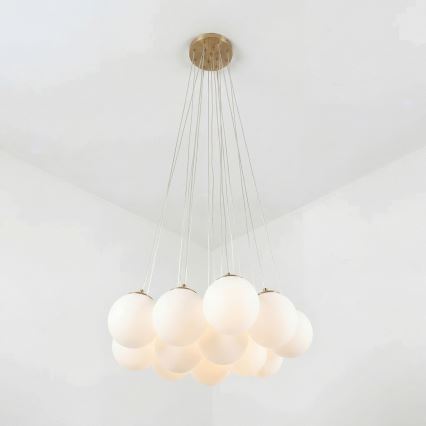 Brilagi - Luster na sajli GLOBE 15xE14/15W/230V bijela
