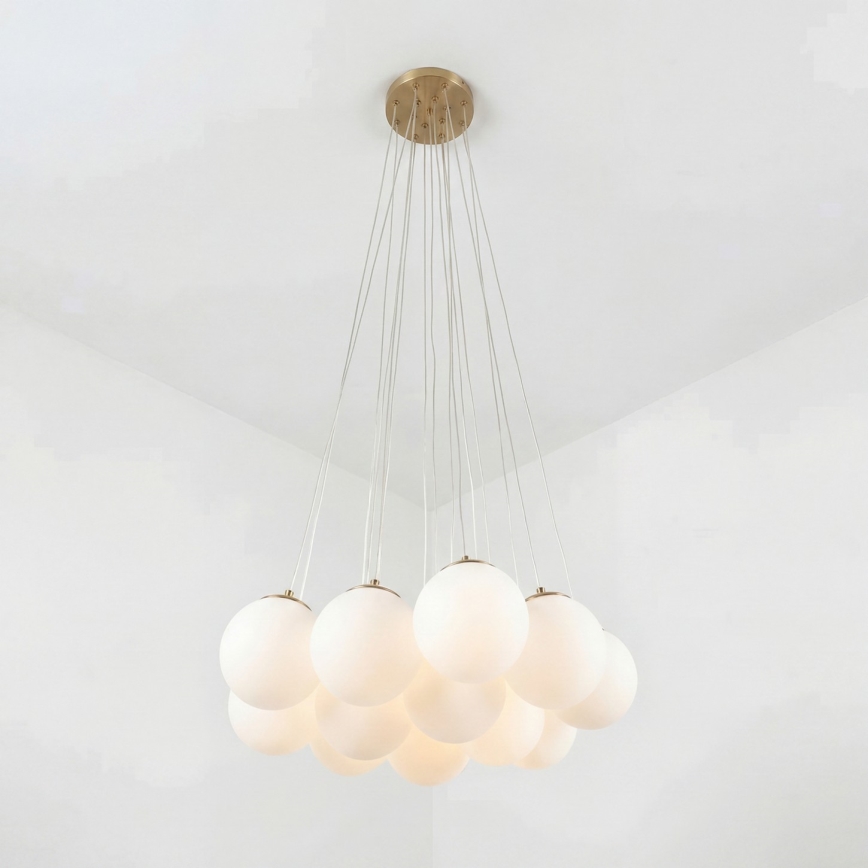 Brilagi - Luster na sajli GLOBE 15xE14/15W/230V bijela