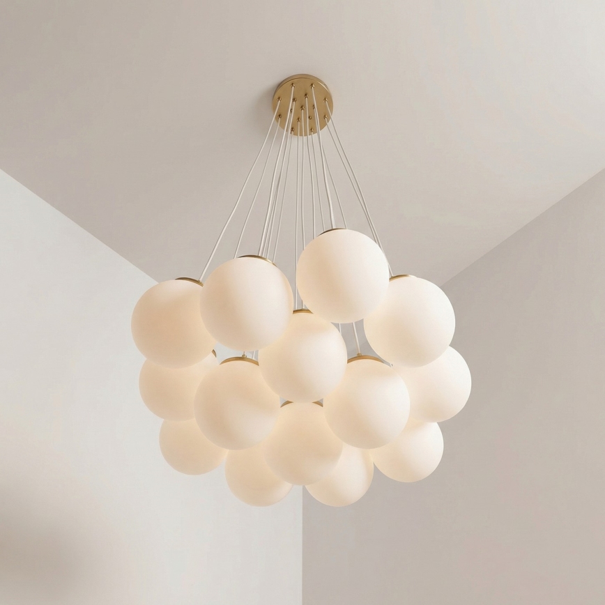 Brilagi - Luster na sajli GLOBE 15xE14/15W/230V bijela