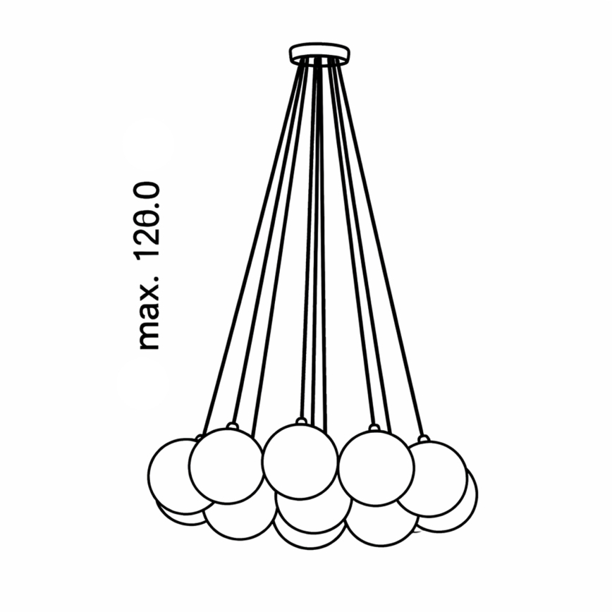 Brilagi - Luster na sajli GLOBE 15xE14/15W/230V bijela