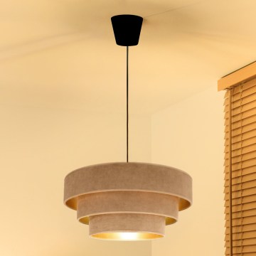 Brilagi - Luster na sajli LUNETA 1xE27/60W/230V Ø 40 cm bež/zlatni