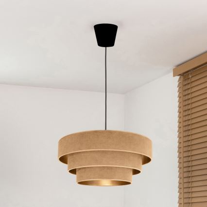 Brilagi - Luster na sajli LUNETA 1xE27/60W/230V Ø 40 cm bež/zlatni