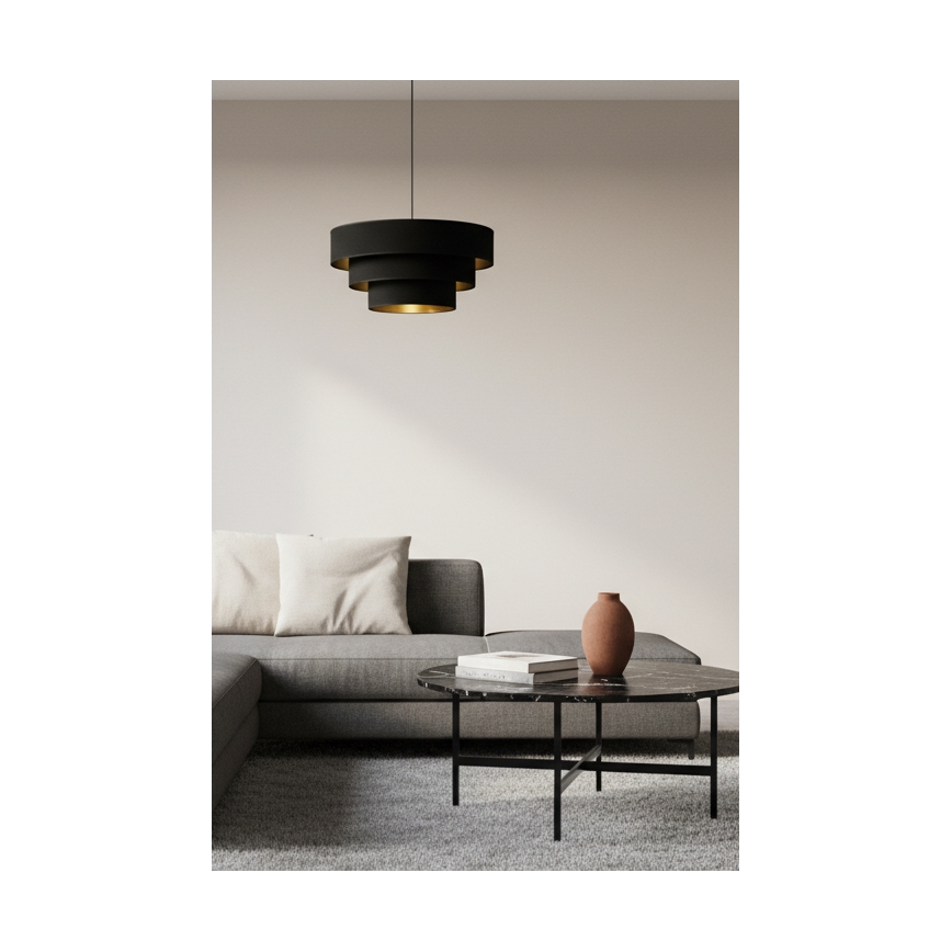 Brilagi - Luster na sajli LUNETA 1xE27/60W/230V Ø 40 cm crna/zlatna