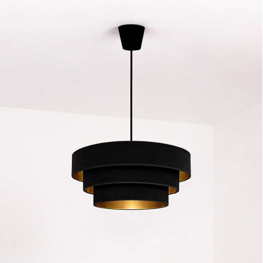 Brilagi - Luster na sajli LUNETA 1xE27/60W/230V Ø 40 cm crna/zlatna