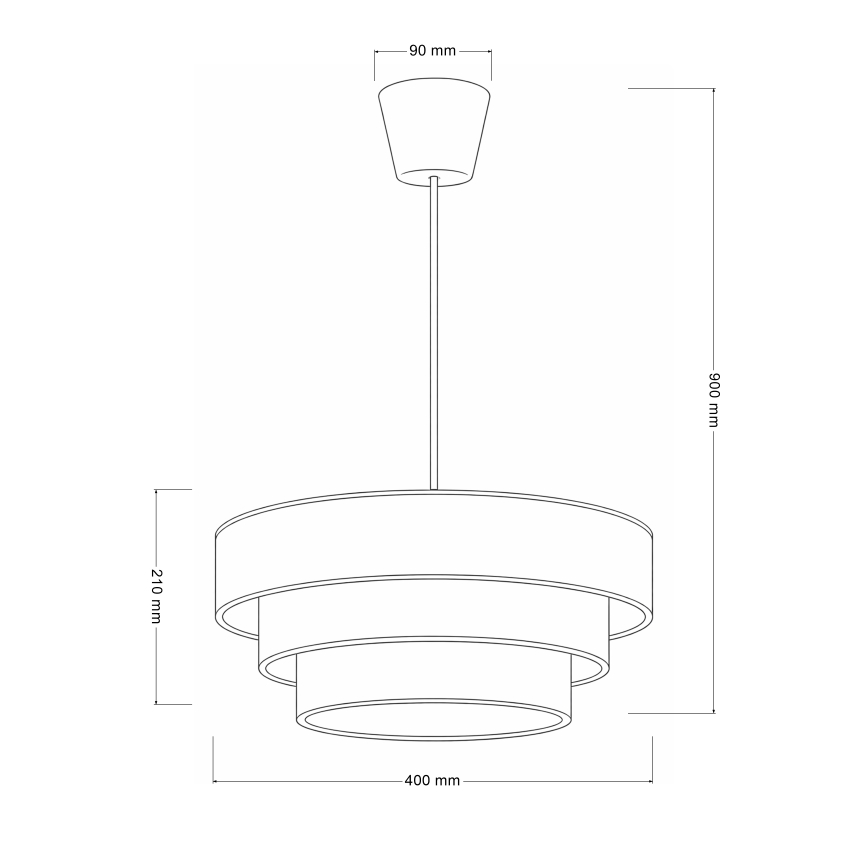 Brilagi - Luster na sajli LUNETA 1xE27/60W/230V Ø 40 cm crna/zlatna
