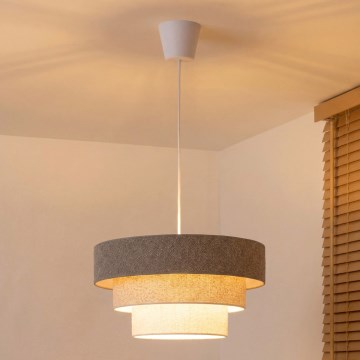 Brilagi - Luster na sajli LUNETA 1xE27/60W/230V Ø 40 cm siva/krem/bijela