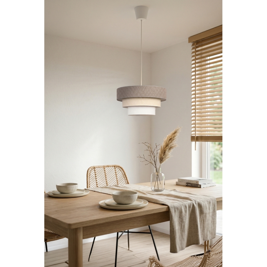 Brilagi - Luster na sajli LUNETA 1xE27/60W/230V Ø 40 cm siva/krem/bijela