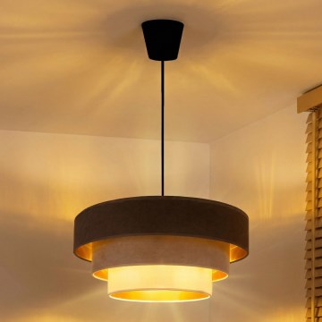 Brilagi - Luster na sajli LUNETA 1xE27/60W/230V Ø 40 cm smeđa/bež/krem
