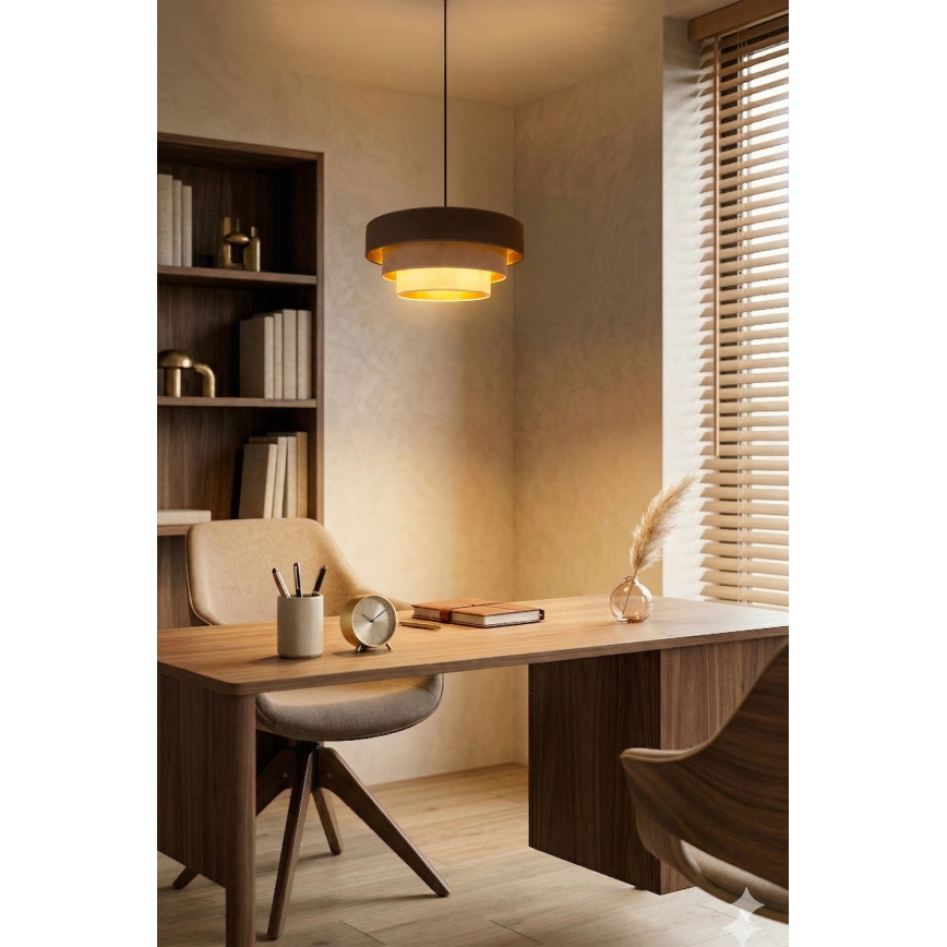 Brilagi - Luster na sajli LUNETA 1xE27/60W/230V Ø 40 cm smeđa/bež/krem