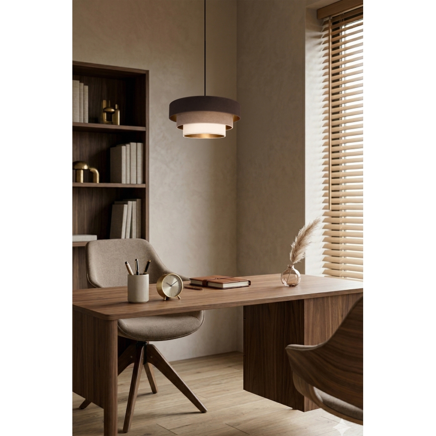 Brilagi - Luster na sajli LUNETA 1xE27/60W/230V Ø 40 cm smeđa/bež/krem