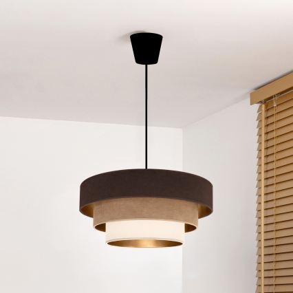 Brilagi - Luster na sajli LUNETA 1xE27/60W/230V Ø 40 cm smeđa/bež/krem