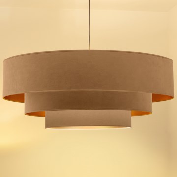 Brilagi - Luster na sajli LUNETA 3xE27/60W/230V Ø 80 cm bež/zlatna