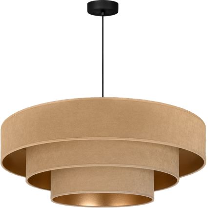 Brilagi - Luster na sajli LUNETA 3xE27/60W/230V Ø 80 cm bež/zlatna