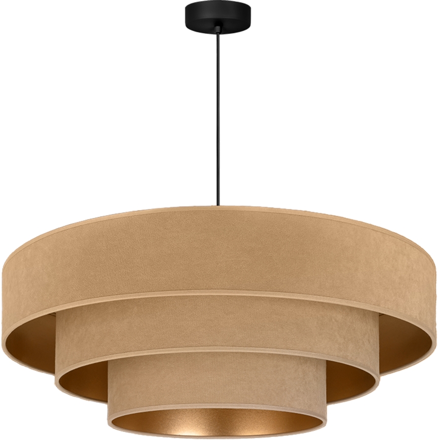 Brilagi - Luster na sajli LUNETA 3xE27/60W/230V Ø 80 cm bež/zlatna